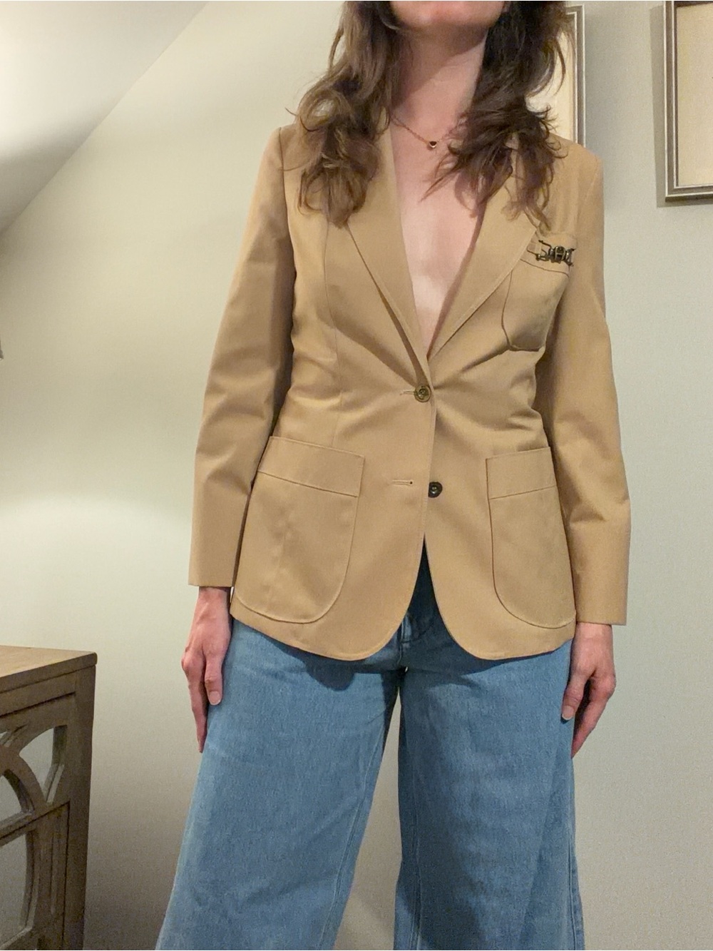 VTG 70’s Etienne Aigner Beige Tailored Blazer Jacket Size 10